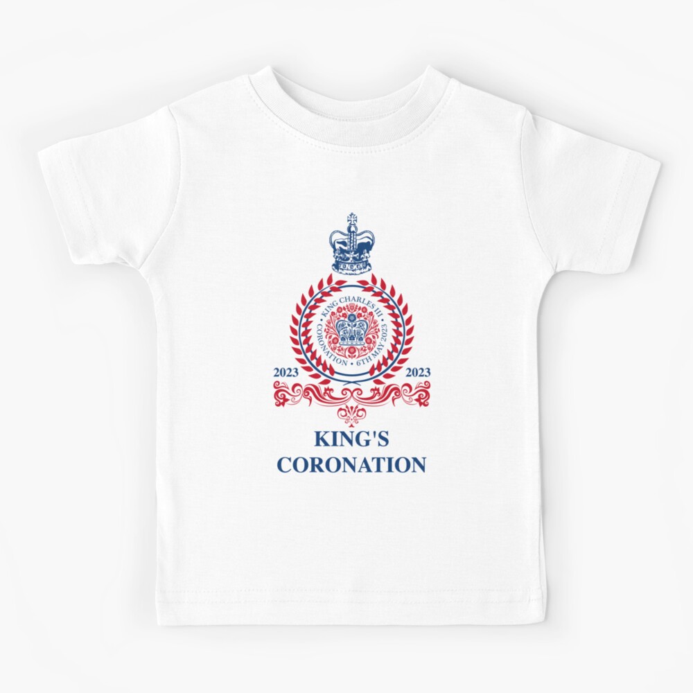 Funny English Bulldog King III Mens Charles British Flag - Kings Coronation  May 2023 - Kids T-Shirt