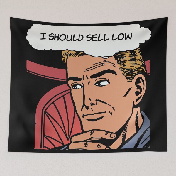 Item preview, 'I should sell Low' Bad Investing Decisions - Funny Retro Comic Book designed and sold by Ridiculam Toga.