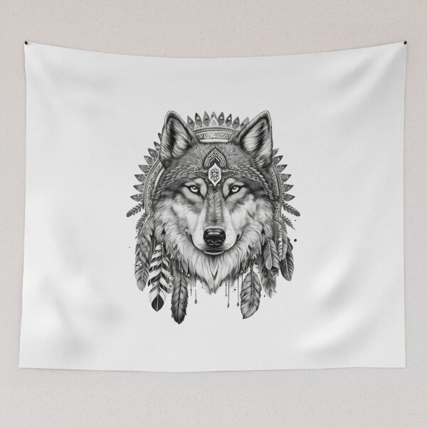 Item preview, Wolf design, tattoo in native american style designed and sold by SvarunPogani.