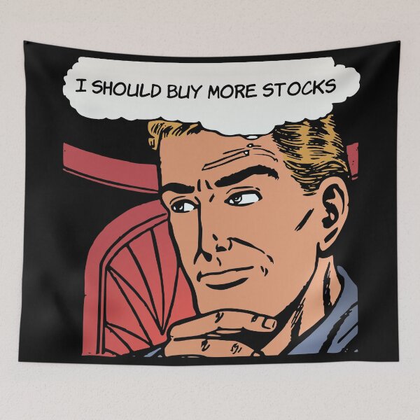 Item preview, 'I should Buy More Stocks' Bad Investing Decisions - Funny Retro Comic Book designed and sold by Ridiculam Toga.