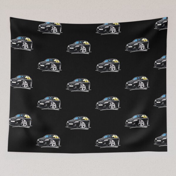 Item preview, Vauxhall Astra Mk4 SRi Black - Caricature Car Art designed and sold by Yeomans Cartoons.
