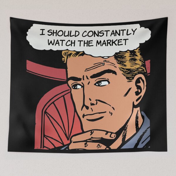 Item preview, 'I should constantly Watch the Market' Bad Investing Decisions - Funny Retro Comic Book designed and sold by Ridiculam Toga.