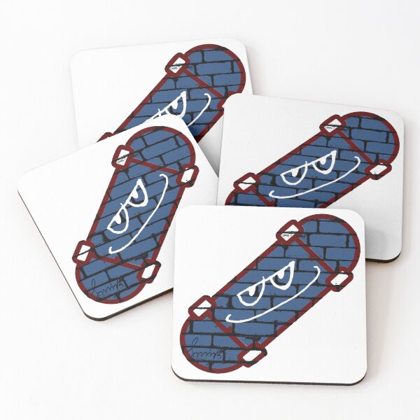 Item preview, Smirk Blue Graffiti Brick Wall Skateboard designed and sold by efoze.
