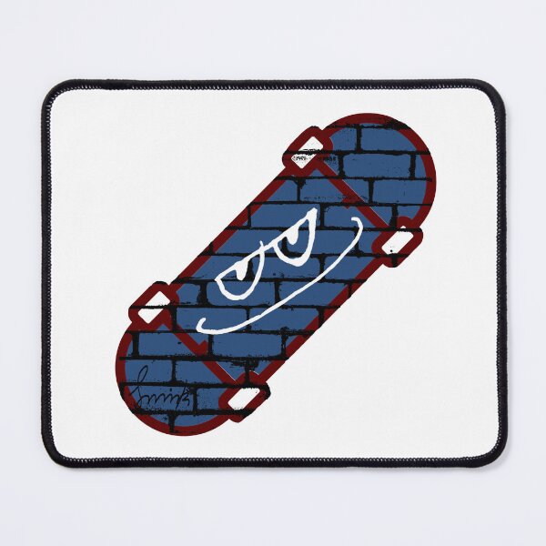 Item preview, Smirk Blue Graffiti Brick Wall Skateboard designed and sold by efoze.