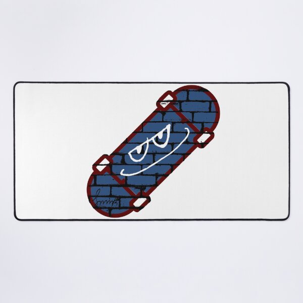 Item preview, Smirk Blue Graffiti Brick Wall Skateboard designed and sold by efoze.