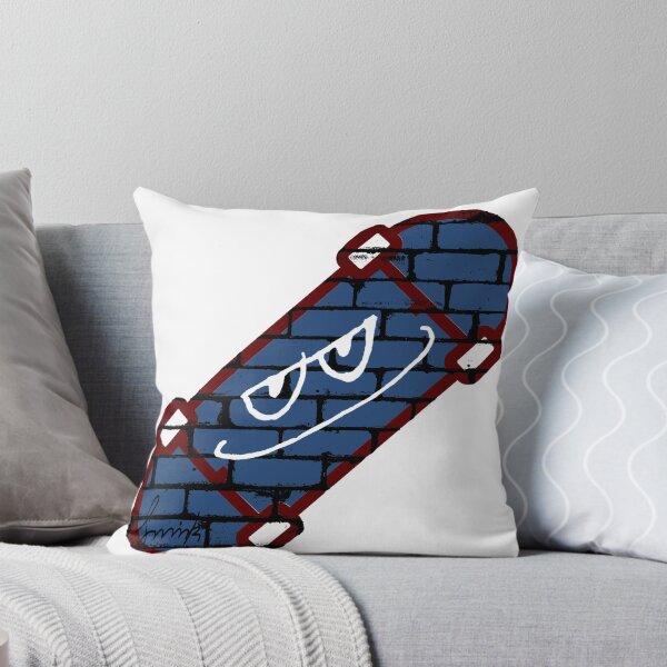 Item preview, Smirk Blue Graffiti Brick Wall Skateboard designed and sold by efoze.