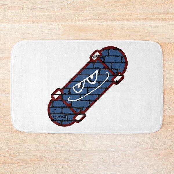 Item preview, Smirk Blue Graffiti Brick Wall Skateboard designed and sold by efoze.