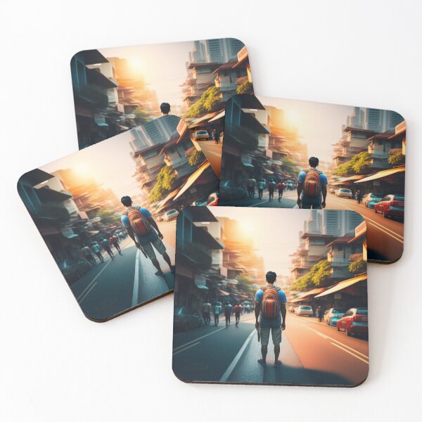 Item preview, Backpacker Standing in the Middle of Thailand Street designed and sold by Parag's Travel Shop.