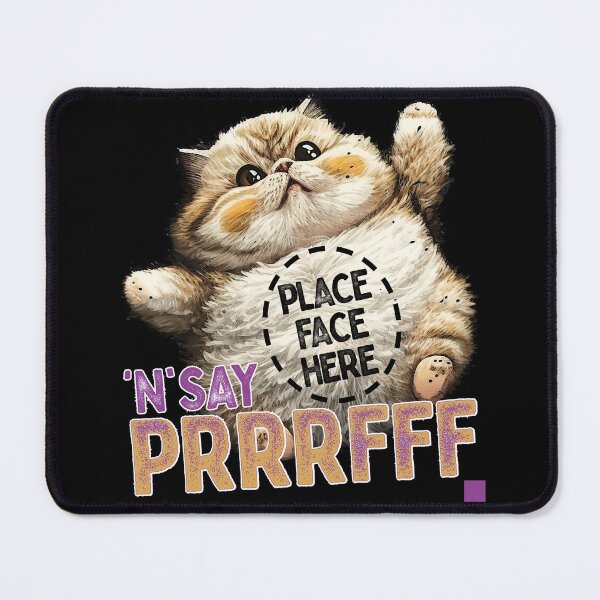 Item preview, place face here and say prrrfff, cat belly cuteness, fluffy cat designed and sold by themoniae.