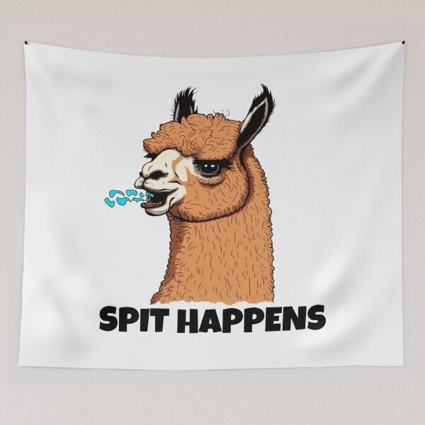 Artikelvorschau, Spit Happens Lustiges Lama-Wortspiel entworfen und verkauft von JackCurtis1991.