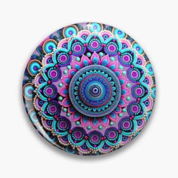 Item preview, PINK AND BLUE BOHEMIAN MANDALA WITH PEARLS  designed and sold by DanaMire.