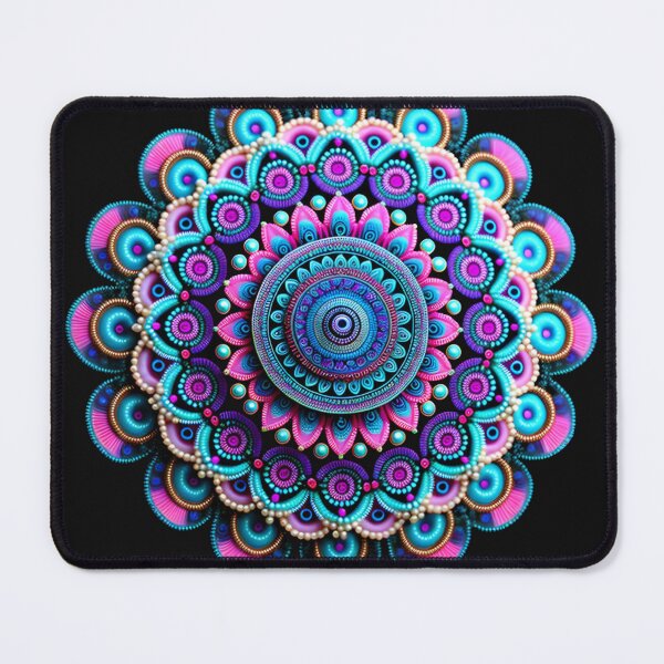 Item preview, PINK AND BLUE BOHEMIAN MANDALA WITH PEARLS  designed and sold by DanaMire.