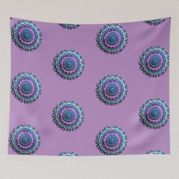 Item preview, PINK AND BLUE BOHEMIAN MANDALA WITH PEARLS  designed and sold by DanaMire.