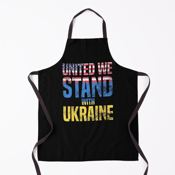 Item preview, Ukraine Support - United We Stand With Ukraine - USA Flag and Blue and Yellow Text on Black - UkrainianFlag designed and sold by GodsFlagFandom.