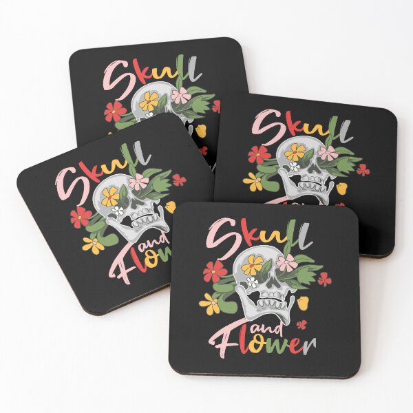 Item preview, Skull flower art for print design  designed and sold by teedesigndaily.