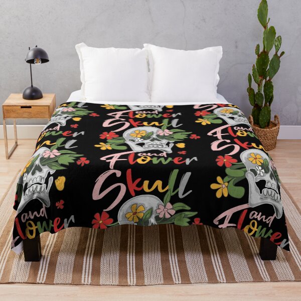 Item preview, Skull flower art for print design designed and sold by teedesigndaily.