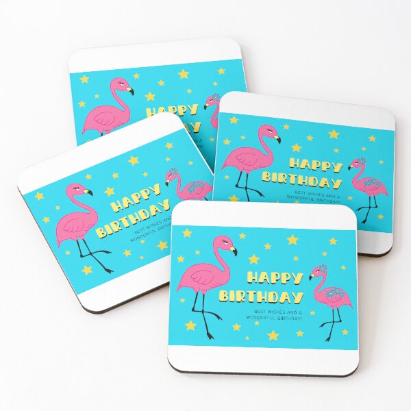 Item preview, Happy birthday by the flamingos designed and sold by susyrdesign.