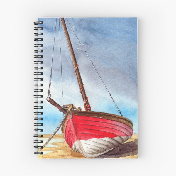 Item preview, Watercolor red fishing boat designed and sold by MaryWatercolor.
