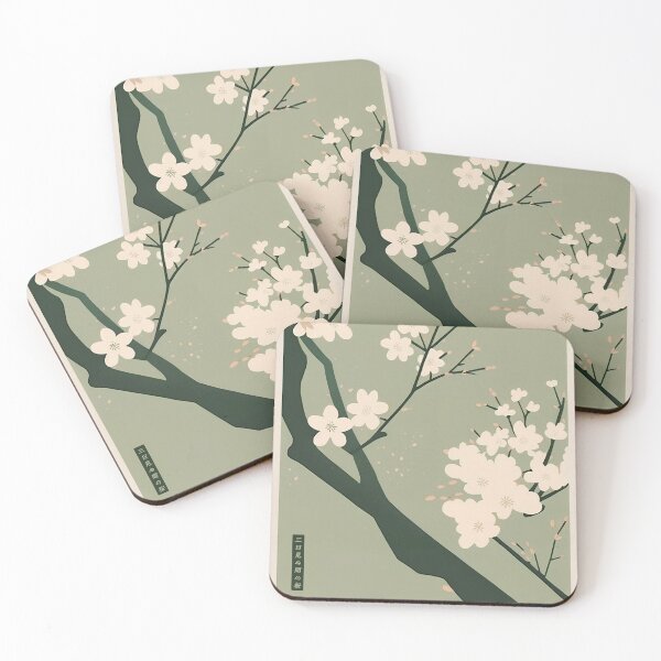 Item preview, Sakura in Japandi Sage Green: Modern Botanical Art designed and sold by Torii Studio.