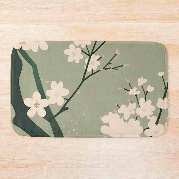 Item preview, Sakura in Japandi Sage Green: Modern Botanical Art designed and sold by Torii Studio.