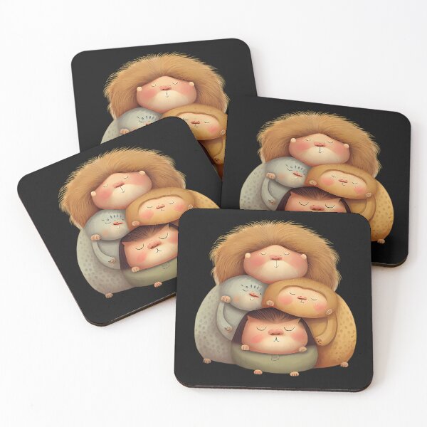 Item preview, Four Portly Lions in a Group Hug designed and sold by MTJ-Mushrooms.