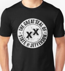 Bundesstaat Jefferson | Distressed Siegel Slim Fit T-Shirt