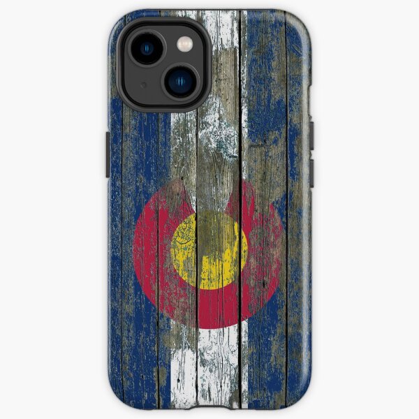 Flag of Colorado on Rough Wood Boards Effect iPhone Tough Case