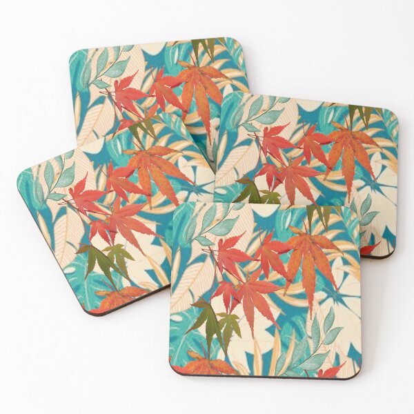 Item preview, Autumn Leaves Psychedelic Graphic Design, Abstraction, bold colorful abstract playful design inspired by nature designed and sold by Adri Barnard.