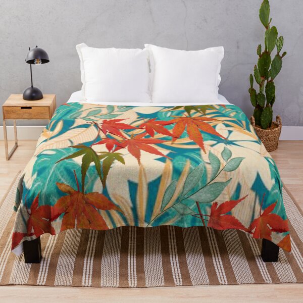 Item preview, Autumn Leaves Psychedelic Graphic Design, Abstraction, bold colorful abstract playful design inspired by nature designed and sold by Adri Barnard.