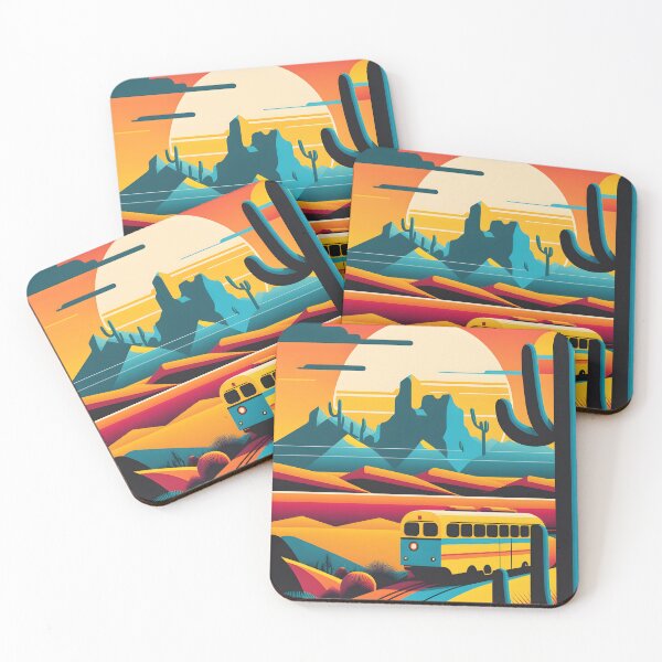 Item preview, yellow bus in desert designed and sold by R.L cases and stickers.