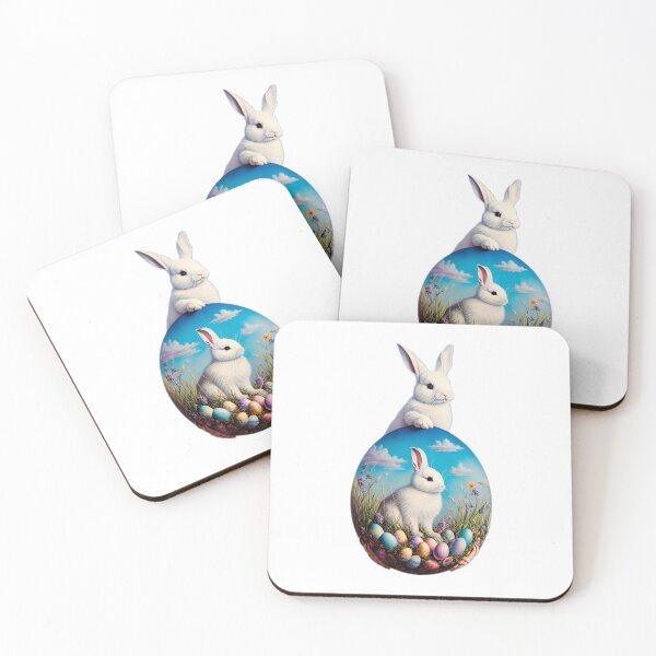 Item preview, Colorful Festive Easter Eggs Easter Bunny Spring Flowers Version 64 designed and sold by DreamingAwake1.