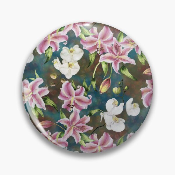 Item preview, Pink Lilies and White Orchids Repeated Pattern Design  designed and sold by Tina Veenstra.