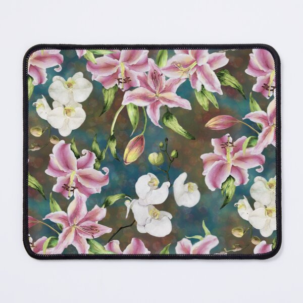 Item preview, Pink Lilies and White Orchids Repeated Pattern Design designed and sold by Tina Veenstra.