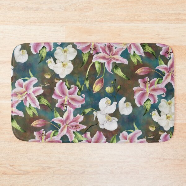 Item preview, Pink Lilies and White Orchids Repeated Pattern Design  designed and sold by Tina Veenstra.