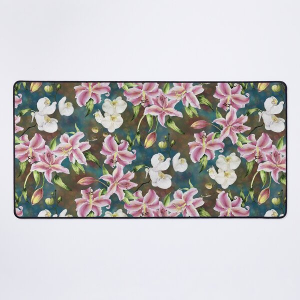 Item preview, Pink Lilies and White Orchids Repeated Pattern Design designed and sold by Tina Veenstra.