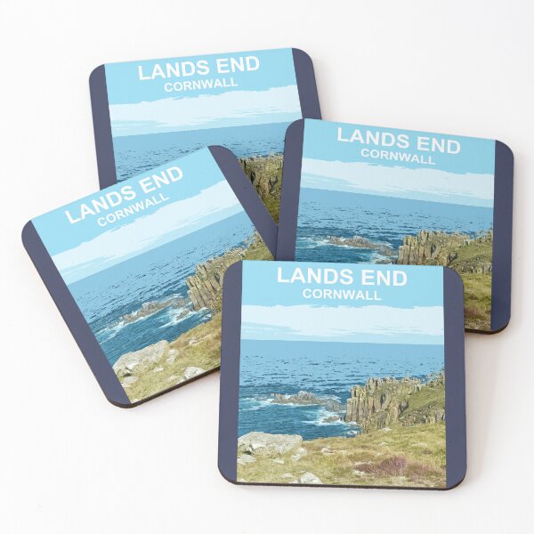 Item preview, Lands End Cornwall. Cornish gift. Travel poster designed and sold by BarbaraGlebska.