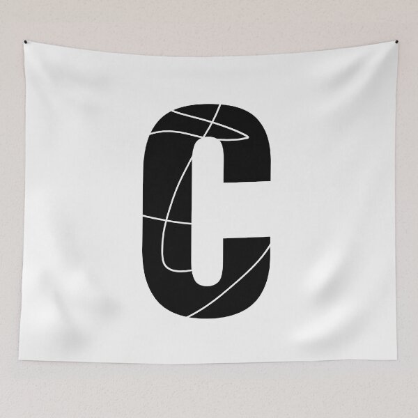 Item preview, C alphabet black color stylish Monogram - letter C / initial C designed and sold by stayartsy07.