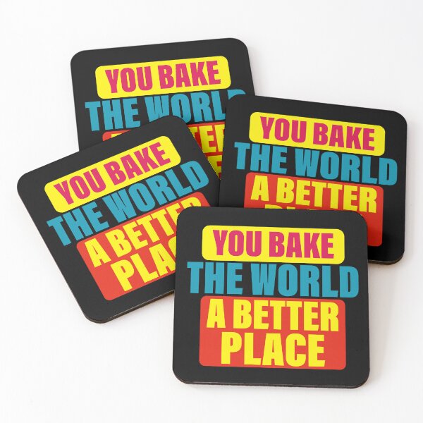 Item preview, You Bake The World A Better Place - Colorful typography design designed and sold by onetrend.
