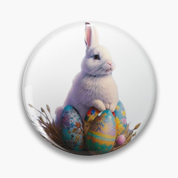 Item preview, Colorful Festive Easter Eggs Easter Bunny Spring Flowers Version 65 designed and sold by DreamingAwake1.