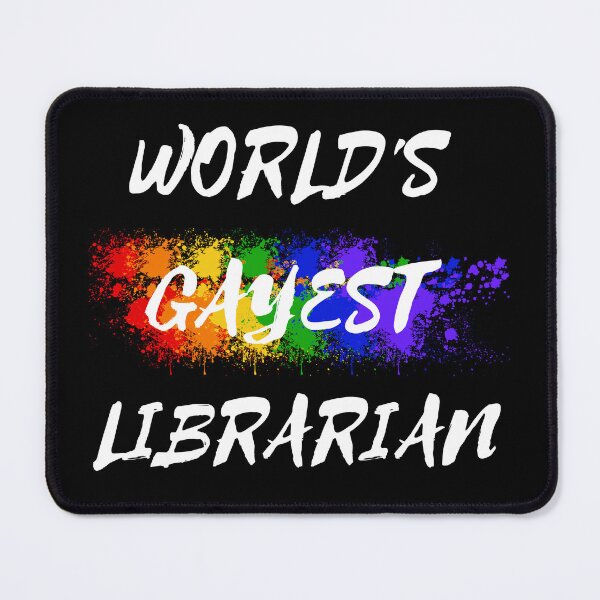 Item preview, World's Gayest Librarian LGBT Humor With Rainbow Colors For Proud Gay Librarians In Black designed and sold by LuckyKermit.