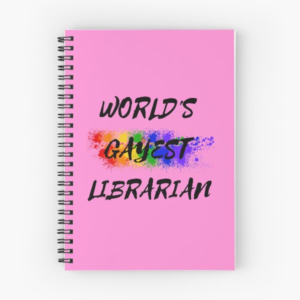 Item preview, World's Gayest Librarian LGBT Humor With Rainbow Colors For Proud Gay Librarians In Pink designed and sold by LuckyKermit.