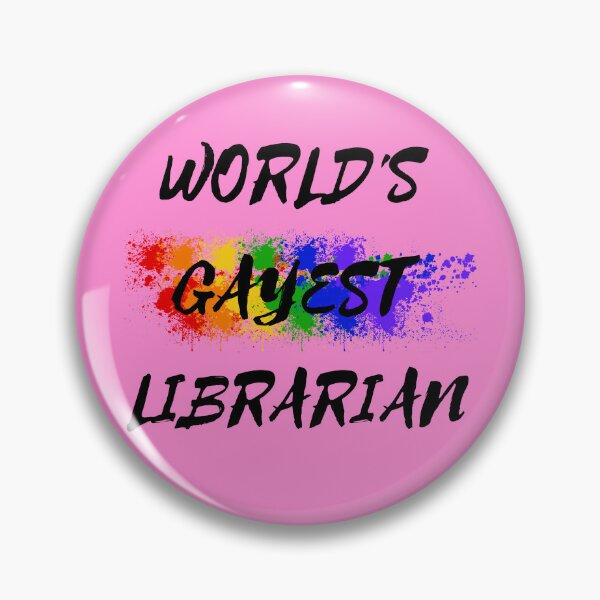 Item preview, World's Gayest Librarian LGBT Humor With Rainbow Colors For Proud Gay Librarians In Pink designed and sold by LuckyKermit.