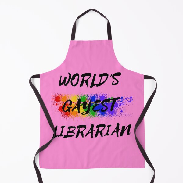 Item preview, World's Gayest Librarian LGBT Humor With Rainbow Colors For Proud Gay Librarians In Pink designed and sold by LuckyKermit.
