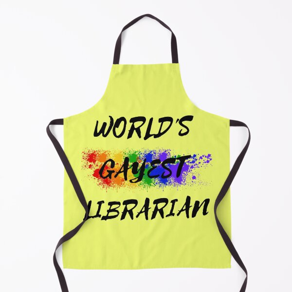 Item preview, World's Gayest Librarian LGBT Humor With Rainbow Colors For Proud Gay Librarians In Yellow designed and sold by LuckyKermit.
