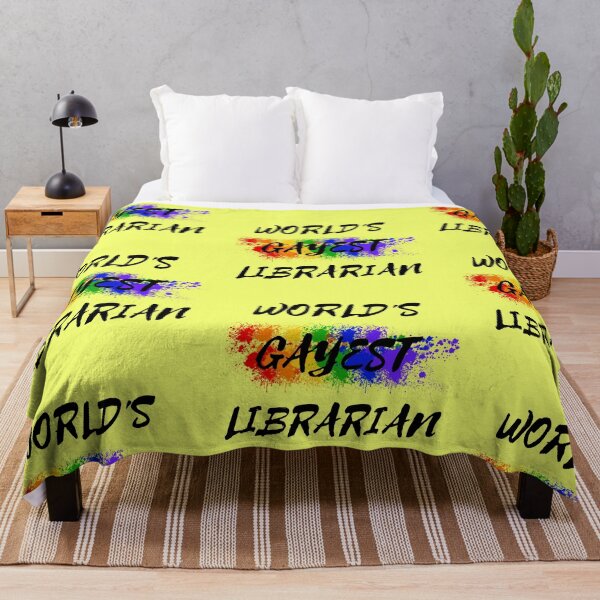 Item preview, World's Gayest Librarian LGBT Humor With Rainbow Colors For Proud Gay Librarians In Yellow designed and sold by LuckyKermit.