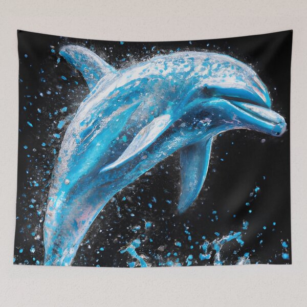 Item preview, Leaping dolphin, ink drawing, Ai Generated Art  designed and sold by ACC .