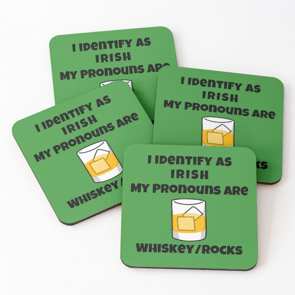 Item preview, I Identify as Irish My Pronouns are Whiskey / Rocks St. Patricks Day Drink designed and sold by WigOutlet.