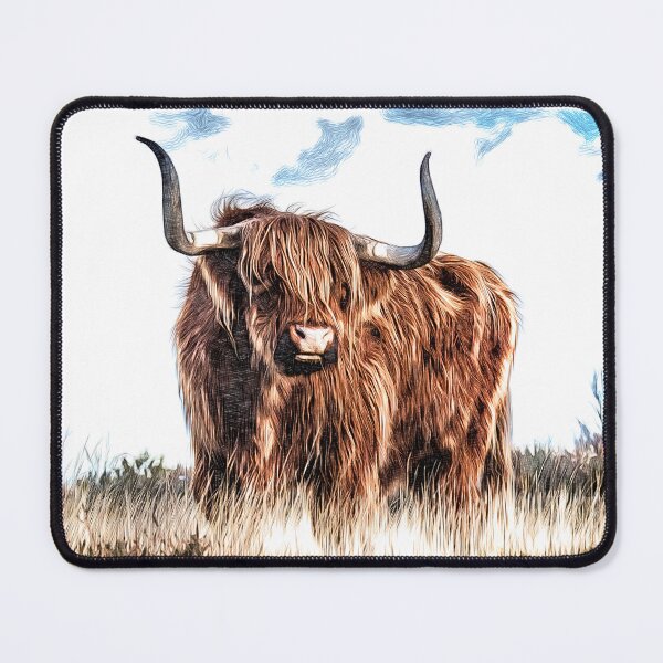 Item preview, Highland cow , Scottish Hairy Bull in field designed and sold by Inktown.