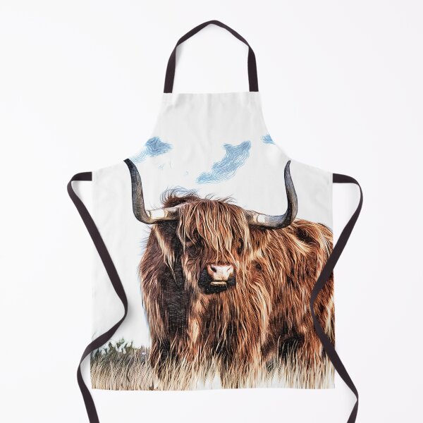 Item preview, Highland cow , Scottish Hairy Bull in field designed and sold by Inktown.