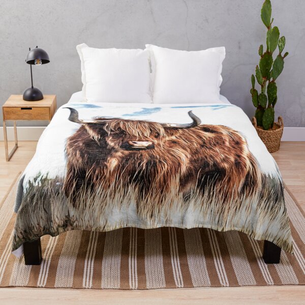 Item preview, Highland cow , Scottish Hairy Bull in field designed and sold by Inktown.